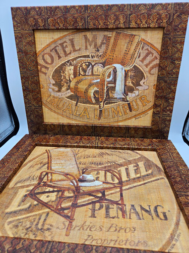 Vintage style framed pair - style,