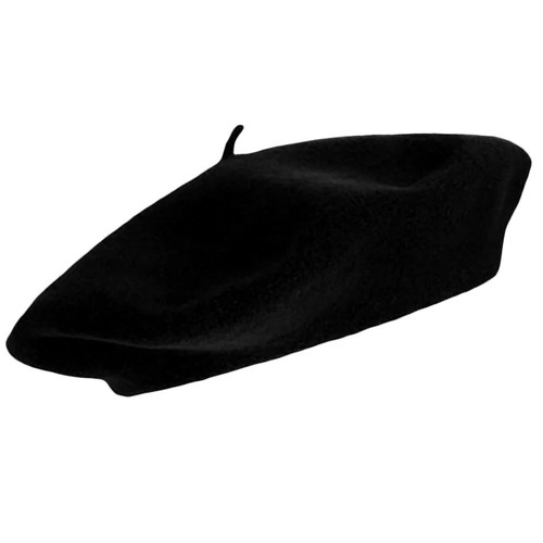 100 wool painter cap black - wool,