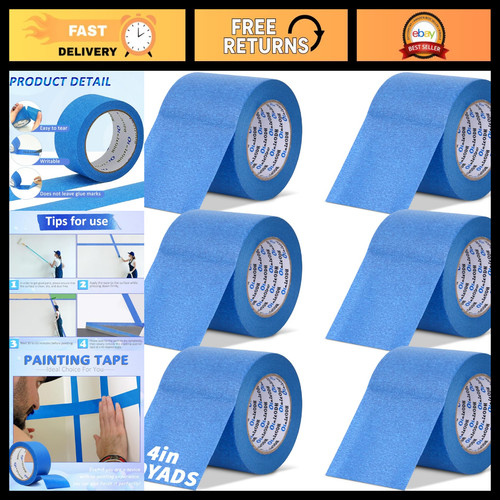 Rolls blue masking tape - tape, 4"